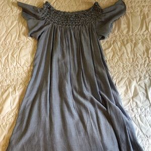 Blue and White Striped UrbanOutfitters Silk Dress!